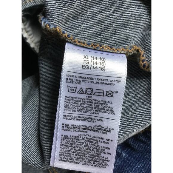 Old Navy Unisex Kid's Basic Jean Denim Jacket Blue Boy's Girl's Size XL 14-16 - Picture 7 of 7